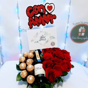 Rosas, vino, chocolate ferrero, regalos a domicilio en Quito