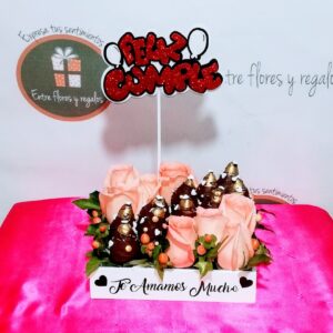 rosas,frutillas chocolatadas