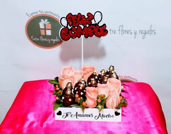 rosas,frutillas chocolatadas