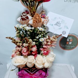 rosas, frutillas chocolatadas