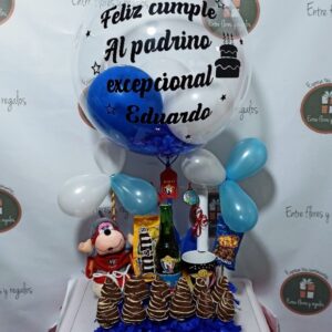 Globo personalizado, frutillas chocolatadas