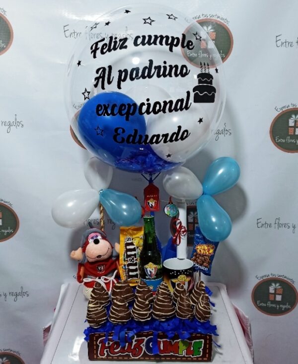 Globo personalizado, frutillas chocolatadas