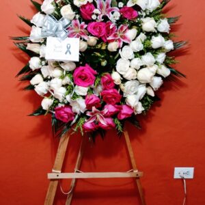 Corona fúnebre con tarjeta personalizada